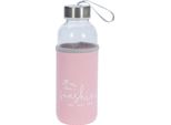 Borraccia Excellent Houseware, Vetro, 6X19 Cm, 400 Ml, Rosa