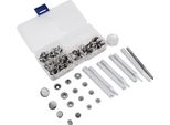 Set Di Chiusura A Scatto Argento Borse 40 Set Di Chiusura A Scatto Kit Con Strumento, Chiusura A Scatto A Scatto Per Artigianato In Pelle Jeans Giacche Borse Accessori Strumenti Di Base / Caso (Argento)
