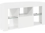 Syfax™ Mobile Tv Led Angolare Bianco Ad Alto Lucido 100 X 40 X 50 Cm