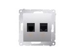 Presa Per Computer RJ45 Cat. 5E (Modulo) E Presa Telefonica RJ12 Argento Opaco Contatto Simon 54 Premium D5T.01/43
