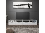 Vicco Mobile Tv Diego, 190 X 38 Cm, Bianco Lucido