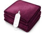 Coperta Riscaldante Sinnlein® 180 X 130 Cm Rosso Vino Testata SÜD Gs | Coperta Riscaldante Elettrica Con Spegnimento Automatico | Coperta Accogliente | Funzione Timer | 9 Impostazioni Di Temperatura | Lavabile Fino A 40°C | Display Digitale