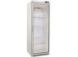 Frigorifero Gastro Inox In Acciaio Bianco Con Porta In Vetro 400 Litri, Raffreddamento Statico Con Ventilatore
