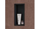 Doporro Nicchia Doccia A Parete 15X30X8.3Cm, Nicchia Bagno Doccia A Muro A Incasso In Acciaio Inox, Nero