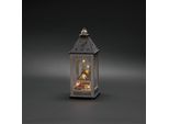Konstsmide Lanterna In Legno A Led Con Casetta, Bianca, Timer 6H, 8 Diodi Bianco Caldo, A Batteria, Per Interni, Batteria: 2 X Aa 1,5V (Escl.) - 3270-210