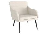 Vidaxl Poltrona Crema 63X76X80 Cm In Velluto