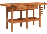 Vidaxl Banco Da Lavoro Con Cassetti Morse 162X62X83 Cm In Legno Di Acacia