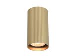 Spot A Soffitto Moderno Tubo A Righe Oro Rotondo 10 Cm Per Soggiorno Cucina 1Xgu10 10W Rilok Italux