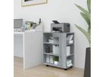 The Living Store Armadio A Rotelle Grey Sonoma 60X35X75 Cm Materiale A Base Di Legno