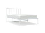 Vidaxl Struttura Letto Con Testiera In Metallo Bianco 107X203 Cm