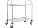 The Living Store Carrello Da Portata A 2 Livelli 96,5 X 55 X 90 Cm In Acciaio Inox