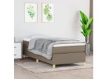 The Living Store Box Spring Bed Taupe 100X200 Cm Tessuto