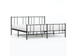 Vidaxl Struttura Letto Con Testiera E Pediera In Metallo Nero 193X203 Cm