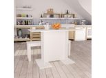 The Living Store Tavolo Da Pranzo Bianco 110X60X75 Cm In Materiale Ligneo