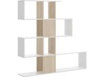 Dmora Libreria Ax 29X145X145H Cm Bianco Bianco Lucido, 4 Ripiani Portata Ripiani 4
