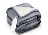 Coperta Elettrica Sinnlein® Con Spegnimento Automatico 180X130Cm Grigio Chiaro | Coperta Elettrica Riscaldata Con 9 Impostazioni Di Temperatura | Coperta Coccolosa Lavabile Per Letto, Divano | Coperta Elettrica Con Timer Display Digitale
