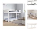 Vidaxl Letto A Castello Bianco 80X200 Cm In Pino Massiccio - Letti E Strutture Letto