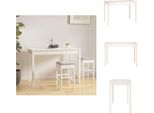 Vidaxl Tavolo Da Pranzo Bianco 110X55X75 Cm In Legno Di Pino Massiccio - Tavoli Da Pranzo