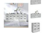 Vidaxl Set Credenza 3 Pezzi Cemento Grigio Materiale Legno - Credenze
