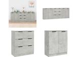 Vidaxl Set Di 3 Pezzi Per Credenza In Legno Grigio Cemento - Credenza - Credenze - Mobile - Mobile Credenza