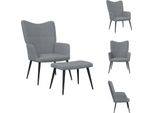 Vidaxl Poltrona Relax Con Sgabello In Tessuto Grigio Chiaro - Poltrona