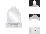Vidaxl Tavolino Da Toilette Con Specchio Rettangolare Girevole In Mdf - Tavolini Da Toilette