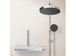 Sistema Doccia Emke Con Termostato - Set Di Rubinetteria Per Doccia In Acciaio Inox, Doccetta A 3 Getti, Doccia A Pioggia Rotonda, Rubinetteria Per Vasca E Doccia, Cromo F22