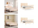Vidaxl Letto In Legno Massiccio Con Testiera - Struttura Letto - Letto - Letto Matrimoniale