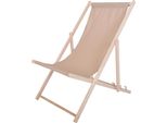 Sdraio Da Giardino In Legno Rojaplast Bahama Poliestere Beige