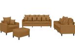 Vidaxl Set Divano 4 Pezzi Con Cuscini In Velluto Marrone