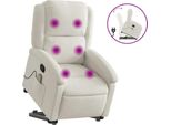 Vidaxl Poltrona Per Massaggi Con Ausilio Per L'assistenza In Piedi In Velluto Crema