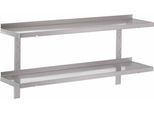 Mensola A Muro Gastro-Inox In Acciaio Inox Con 2 Ripiani 900X400Mm