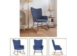 The Living Store Sedia A Dondolo In Tessuto Blu