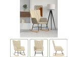 The Living Store Sedia A Dondolo In Tessuto Crema