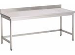 Tavolo Da Lavoro Gastro-Inox Senza Ripiano Inferiore Con Alzatina In Acciaio Inox 1700X600X880Mm