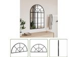The Living Store Specchio Da Parete Nero 60X30 Cm Ferro Curvo
