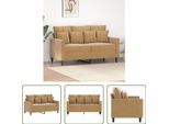 The Living Store Divano A 2 Posti In Velluto Marrone 120 Cm