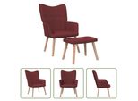 The Living Store Poltrona Relax Con Poggiapiedi In Tessuto Rosso Vino