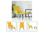 The Living Store Poltrona Relax Con Pouf In Velluto Giallo Senape