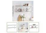 The Living Store Mensole A Muro 2 Pz. 100X40 Cm Acciaio Inox Argento
