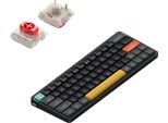 Nuphy Air60 V2 Tastiera Meccanica Sottile Senza Fili, Qwerty Usa, Bluetooth 5.1 / 2,4 Ghz, Interruttore Nero Basalto Rosso