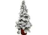 Albero Di Paraffina Abete Con Neve Decorazione Natalizia Composizione Di Abete Con Cera Per Esterni Alta 30 Cm