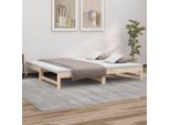 The Living Store Letto Da Giorno Allungabile 2X(100X200) Cm In Legno Di Pino Massiccio