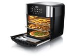Friggitrice Ad Aria Calda Arendo 16L, Forno Multifunzione 1800W Con 10 Programmi, Friggitrice Ad Aria Con Contenitore Per Frittura, Cestello A Tamburo E Spiedo Rotante, Senza Bpa, Acciaio Inox/Nero