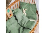 Biancheria Da Letto Per Bambini Laleni 80X80 Cm E 35X40 Cm In Cotone, Mussola In Verde