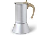 Moka Fissman, Alluminio, 15,5X12X20 Cm, 300 Ml, 6 Porzioni, Argento/Marrone