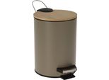 Cestino Per Rifiuti Bathroom Solutions, Polipropilene/Bambù, 17X24 Cm, 3 L, Grigio