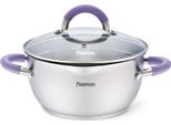 Pentola Fissman-Annette, 20X10Cm, 2,5L, Argento/Viola, Acciaio Inossidabile