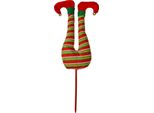 Clayre & Eef Decorazione Natalizia Elfo 50 Cm Rosso Tessuto