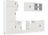 Vidaxl Set Di Armadietti Da Cucina Da 8 Pezzi Lucca In Materiale Ligneo Bianco Lucido